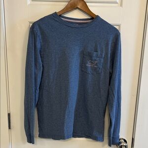Vineyard Vines Men's Heather Blue Long Sleeve Tee